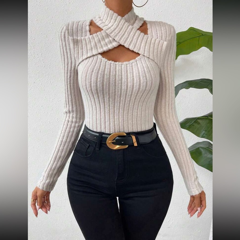 Boho ribbed knit fall top